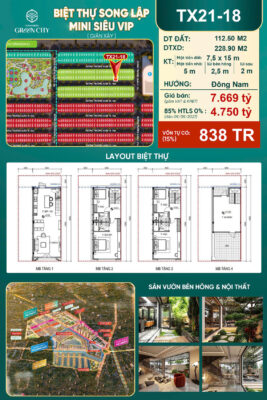 Chuyển nhượng biệt thự song lập The Forest - Green City