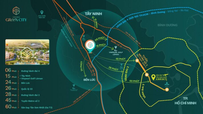 Chuyển nhượng biệt thự song lập Green City - Vị trí kết nối
