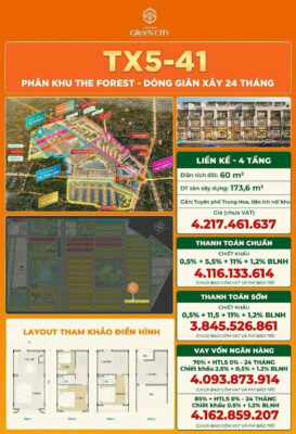 Bán nhà phố 60m2 dòng giãn xây 24 tháng giá cực tốt Tại Vinhomes Hậu Nghĩa