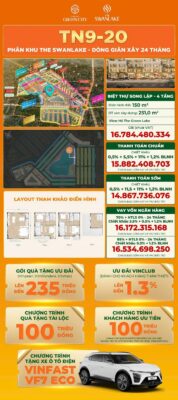 Biệt thự song lập 4 tầng, phân khu Swan Lake, Vinhomes Green City