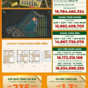 Biệt thự song lập 4 tầng, phân khu Swan Lake, Vinhomes Green City