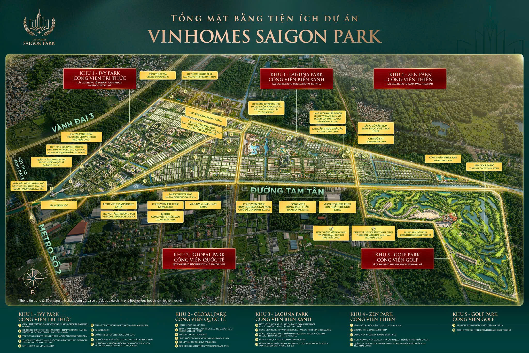 mặt bằng tiện ích vinhomes sai gon park