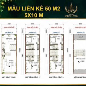 Layout mẫu nhà 50m2 Vinhomes Sai Gon Park
