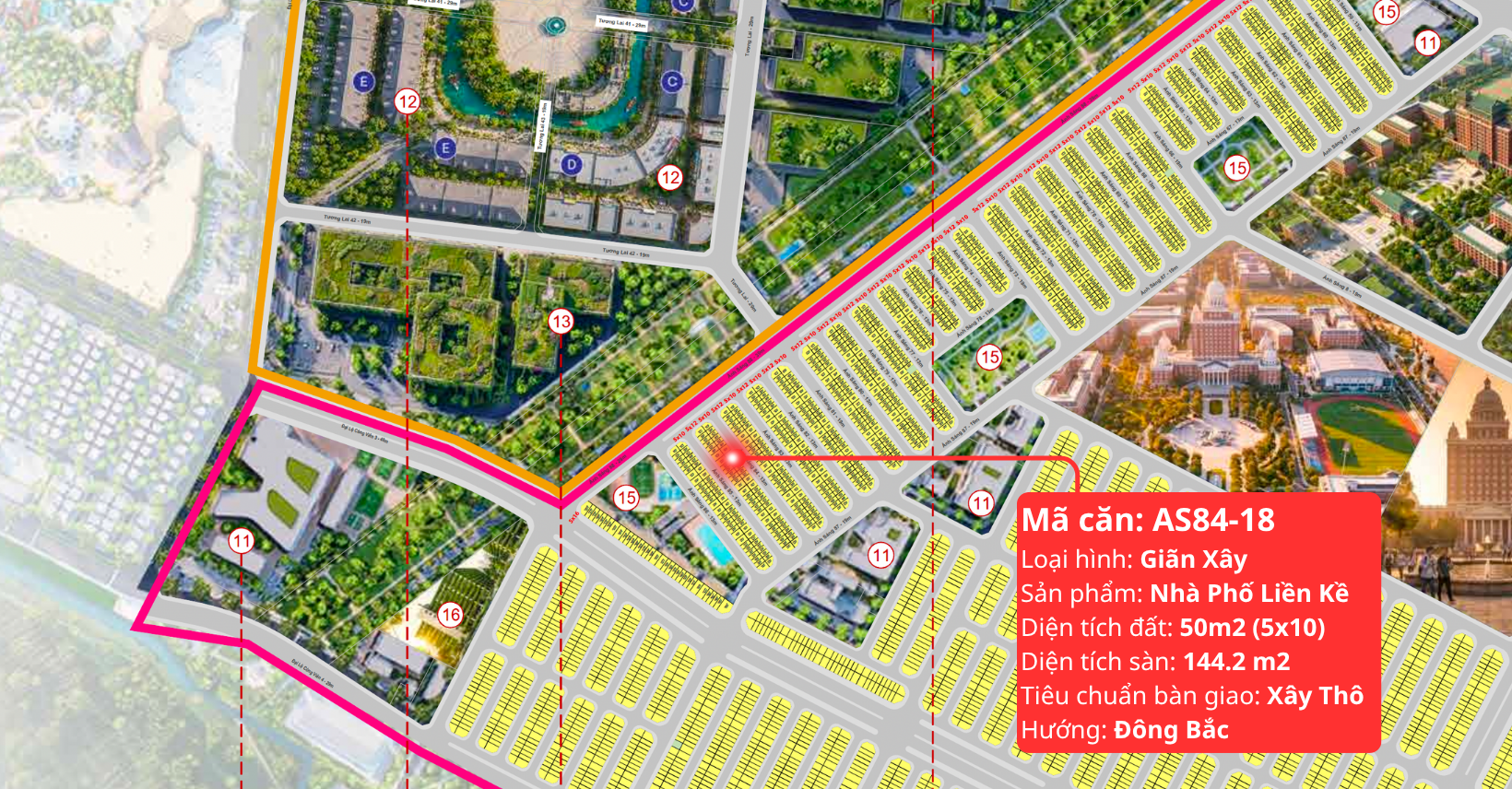 Nhà phố liền kề 50m2 Vinhomes Sai Gon Park AS84-18
